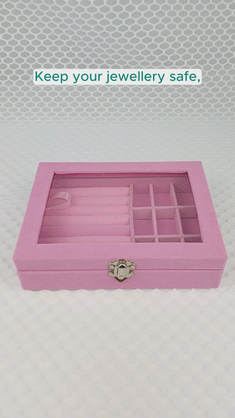 Velvet Jewellery Storage Box – Ring, Earring & Bracelet Organiser