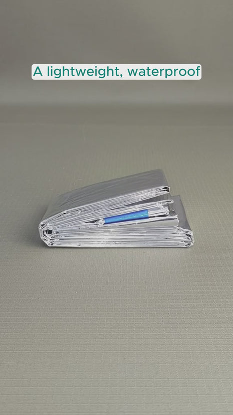 Emergency Thermal Blanket 130×210cm – Waterproof Mylar Survival Bag – Silver Reflective, Compact & Lightweight