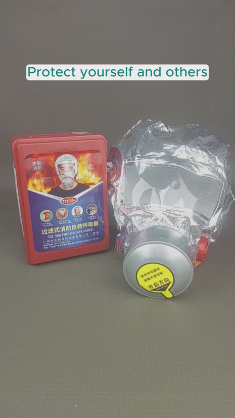 Fire Escape Hood Smoke Mask 60-Min Protection | High-Efficiency Filter | Foil Hood + Wide Visor | Adults & Kids 6+