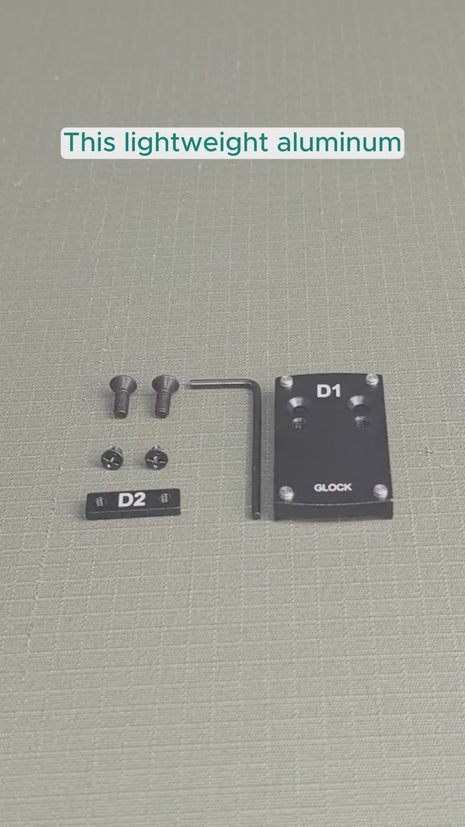 Optic Mount Plate for Glock 17–41 – Aluminum – Micro Red Dot Compatible – PlateD1 – Black