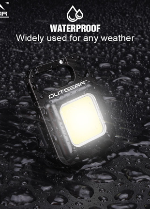 OutGear UtiliBud Keychain COB LED Light – 500 Lumens, USB-C Rechargeable, 4 Light Modes, Magnetic Base, Bottle Opener, Tripod Mountable