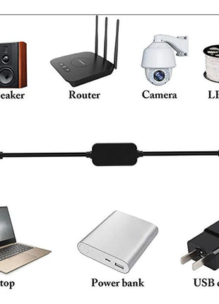 5V to 12V WIFI Router Back Up Voltage Converter Cable With 9pc Universal Adaptors (Power Bank to Wi-Fi Router)