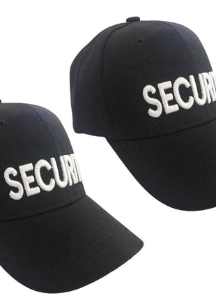 2-Pack Embroidered Security Caps – Adjustable Hook and Loop Closure, One Size Fits Most, Black, 100% Acrylic
