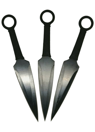 Fixed Blade Throwing Knife Set – Full Stainless Steel, 22.8cm Length, Balanced Design, Camo Sheath Included, Black