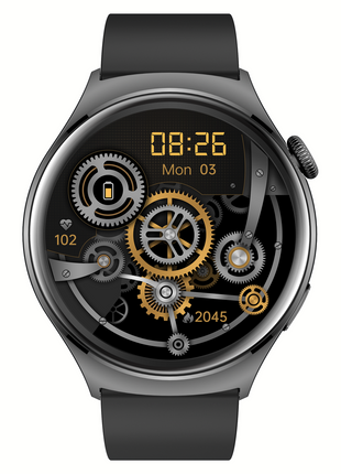 Norden Aspire Smart Watch SI-19, 1.43" AMOLED Display, Heart Rate, Oxygen Monitoring, IP68 Waterproof, Bluetooth 5.2, Fitness Tracker with AI Voice Assistant, Music Control, and 7-Day Standby Time - Black