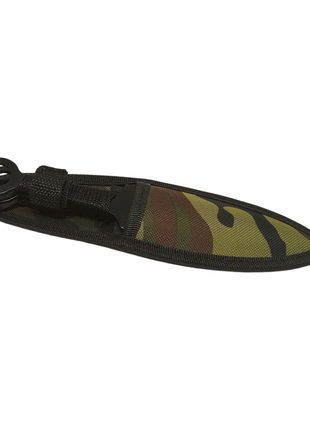 Fixed Blade Throwing Knife Set – Full Stainless Steel, 22.8cm Length, Balanced Design, Camo Sheath Included, Black