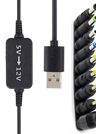 WIFI Router Back Up Voltage Converter Cable With 9pc Universal Adaptors