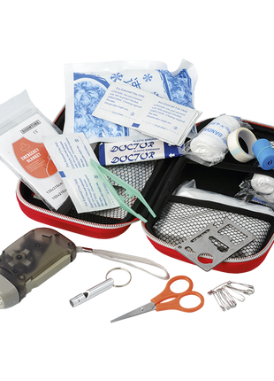 Emergency First Aid Kit, 47 Piece Set with Red Case, Portable Survival Medical Kit for Home, Car, Travel, Camping & Outdoors