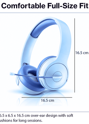 Over-Ear Gaming Headset with Boom Mic, 40 mm Drivers and 3.5 mm Multi-Platform Compatibility Blue