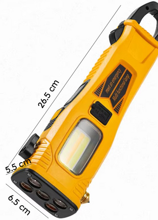 30W Solar + USB Rechargeable Emergency Light – Yellow LED Torch