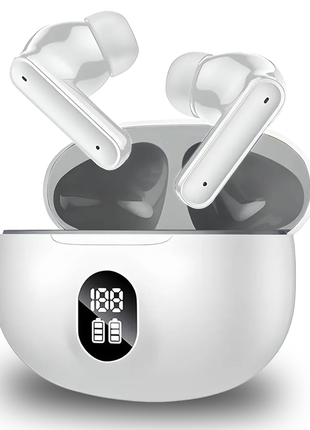 Norden TWS Wireless Earphones Bluetooth 5.3 with Charging Case, Type-C Fast Charging, Touch Control, Noise Reduction, Built-in Mic for Calls and Music - Compatible with iOS & Android - White