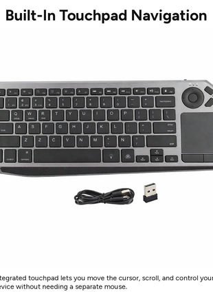 100-Key Wireless Tri-Mode Backlit Keyboard with Touchpad, USB-C Rechargeable 1000 mAh Battery, Multi-Device Switching, Wrist Rest, iOS Android Windows Support