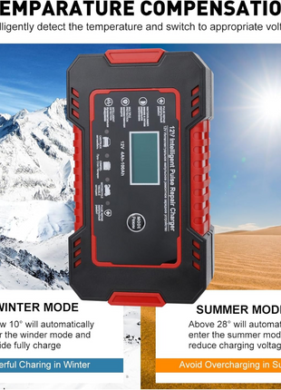 12V 6A Smart Pulse Battery Charger for 2Ah–100Ah Lead-Acid, AGM, Gel – Auto Repair, LCD Display